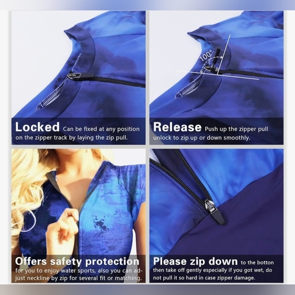 Wolddress Women Modest One Piece Bathing Suit #516 NWOT - Picture 8 of 9